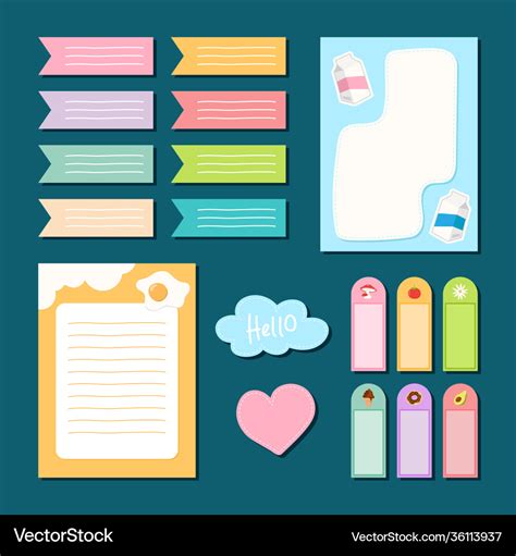 Design cute notes and stickers Royalty Free Vector Image