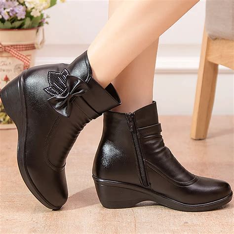 Aliexpress.com : Buy Leather women snow boots waterproof 2017 superstar ankle boots for women ...