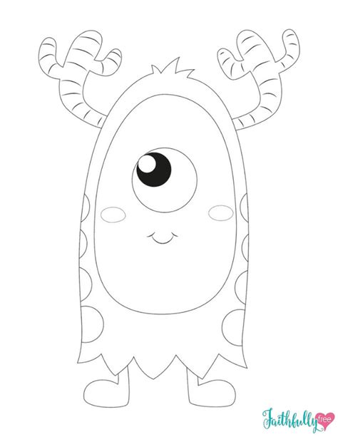 Monster Coloring Pages {Free Printables} | Faithfully Free