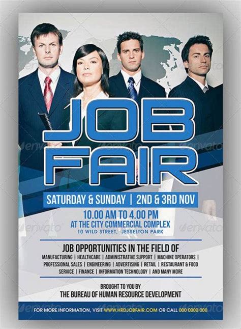 Professional Job Fair Flyer Template PDF Sample | Dremelmicro