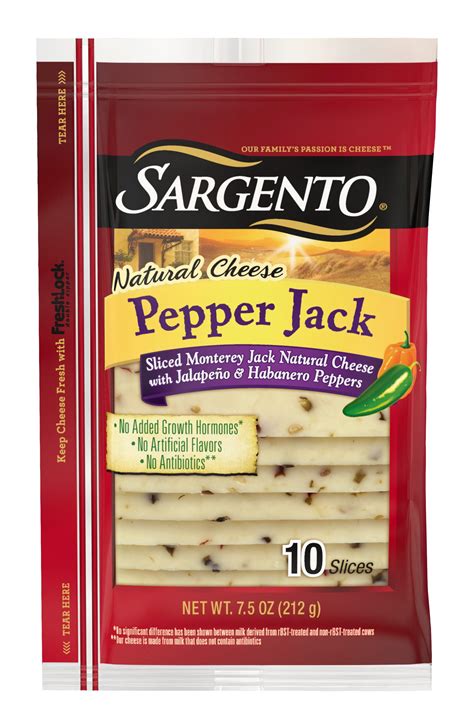 Sargento Natural Sliced Pepper Jack Cheese, 7.5 Oz, 10 Ct - Walmart.com