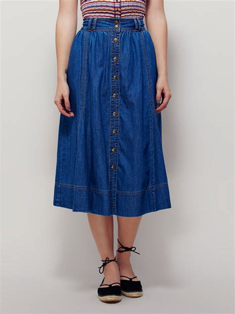 Lyst - Free People Womens Margo Denim Midi Skirt in Blue