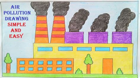 air pollution drawing poster | diy at home easy and simple way | science drawing academy - YouTube