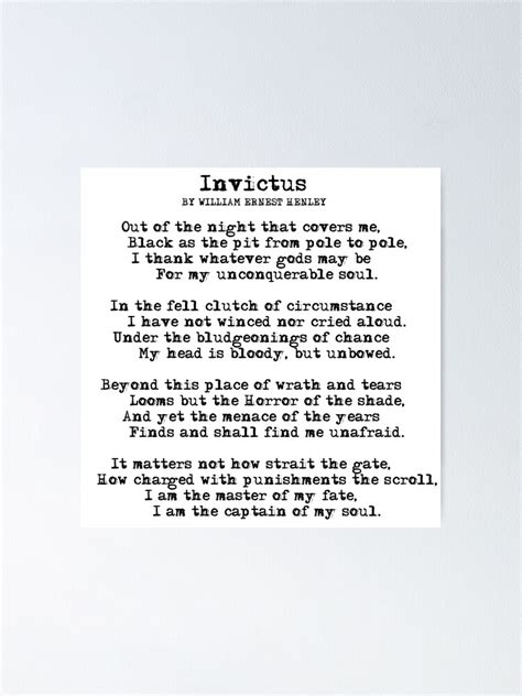 "Invictus Poem" Poster for Sale by czerinaart | Redbubble