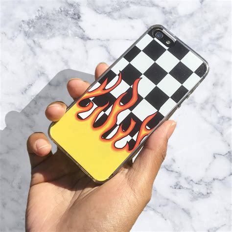 Checkerboard Flame iPhone 12 Case iPhone 11 Case Aesthetic | Etsy | Phone case diy paint, Diy ...