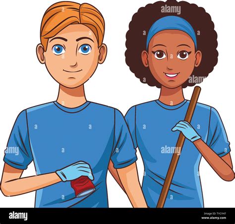 cleaning service person avatar cartoon character Stock Vector Image & Art - Alamy