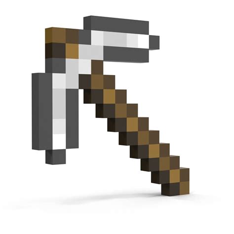 3d model minecraft pickaxe iron | Minecraft party decorations ...