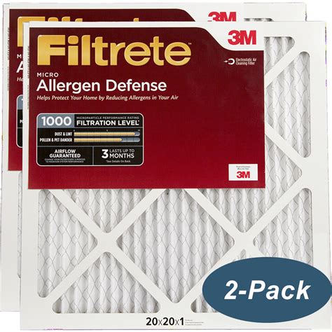 3M Filtrete 1-Inch Micro Allergen Defense MPR 1000 Air Filters 20x20x1 2-PACK - Walmart.com ...