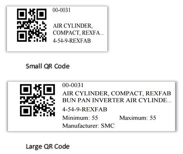 What is the difference between the Small QR code and the Large QR code for printing labels ...