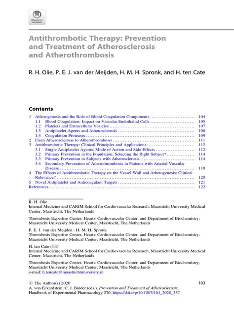 Prevention and Treatment of Atherosclerosis 05 Antithrombotic Therapy ...