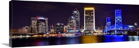 Jacksonville Skyline NIGHT Panoramic Photo Print Poster - Etsy