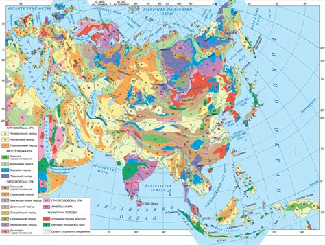 Eurasia. Physical map. Decades-old continental glaciation. Tectonics | The geography of ...