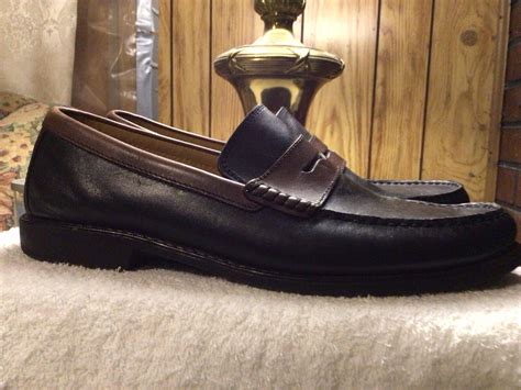 Mens Giorgio Brutini Leather Penny Loafers Brown Blac… - Gem