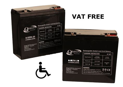 MOBILITY SCOOTER BATTERY ' 2 ' Disabled Wheelchair 12V 20ah Batteries ...