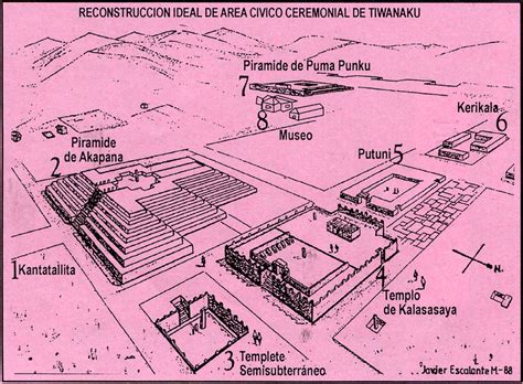 Tiwy.com - Map of Tiwanaku on the reverse side of entry ticket