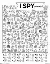 I Spy Earth Day Coloring Page Printable sketch template