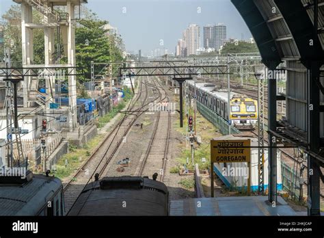 Goregaon railway station in Mumbai, India Stock Photo - Alamy