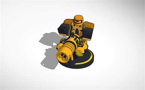 3D design TDS golden minigunner (Tower Defense Simulator) - Tinkercad