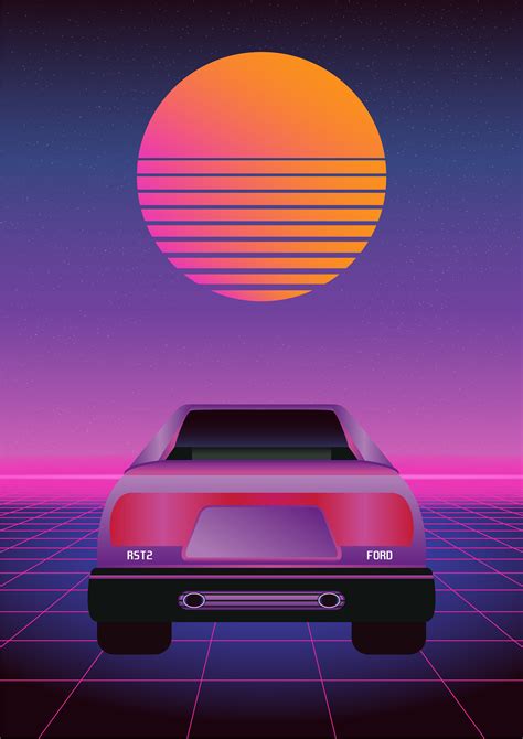 80's Retro Vaporwave car Illustration :: Behance