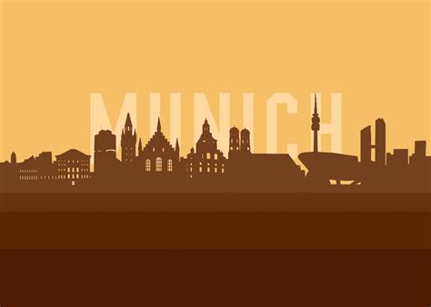 'munich skyline retro 2' Poster by Bekim Art | Displate