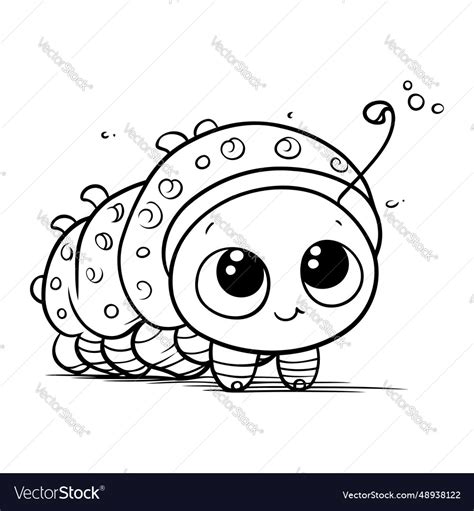 Cute cartoon caterpillar coloring book Royalty Free Vector