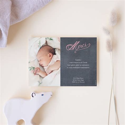 Carte de Remerciement Naissance | Satisfait ou Réimprimé | Naissance.fr