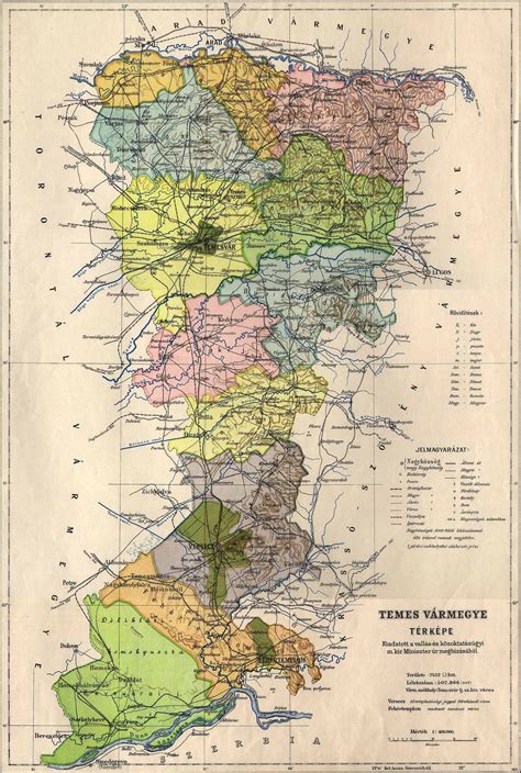 A map of Temes county, Austria-Hungary where my paternal Grandmother came from. She lived in the ...