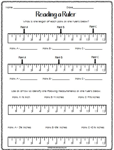 Fractions On A Ruler Worksheet