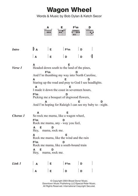 Wagon Wheel by Old Crow Medicine Show - Guitar Chords/Lyrics - Guitar ...