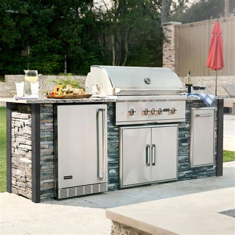 Coyote Ready-To-Assemble 8 Ft Outdoor Kitchen Island With 36-Inch S-Series Natural Gas Grill ...