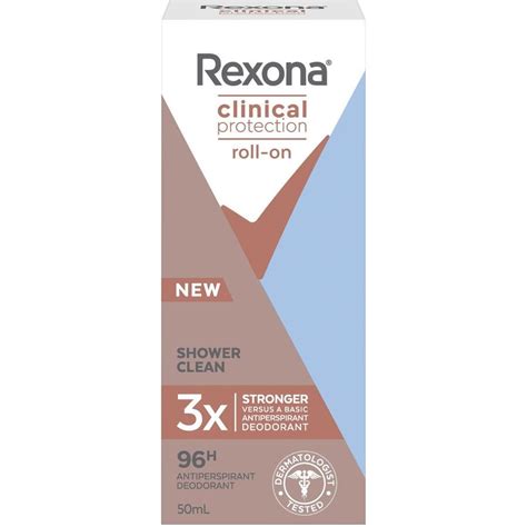 Rexona Clinical Protection Antiperspirant Roll On 50mL - Shower Clean | BIG W