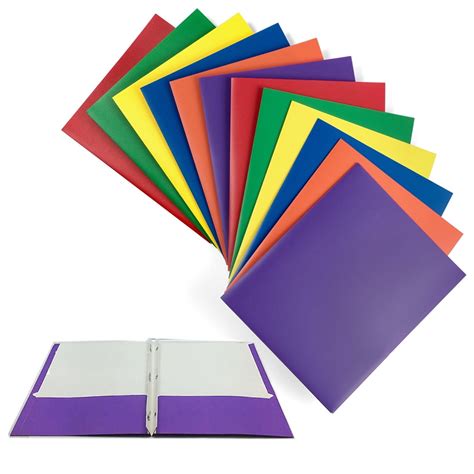 8 X Portfolio 2 Pockets Binder Document Folder Organizer 3 Prong Assorted Colors - Walmart.com ...