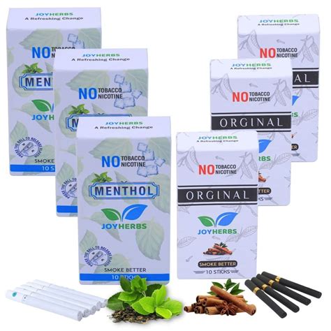 Buy JOYHERBS Herbal Cigarettes For Smoking 100% Tobacco Free and Nicotine Free Mint, Original ...