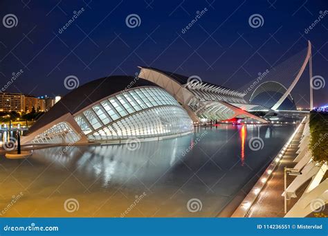 City of Arts and Sciences at Night, Valencia, Spain Editorial Photo - Image of blue, building ...