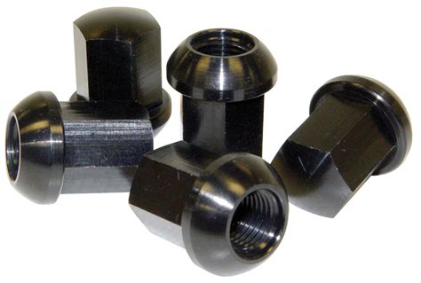 ALLOY LUG NUTS,BLACK 14MM(5)