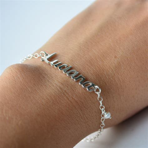 Pulsera de Plata con tu nombre - Mancuernillas personalizadas - Joyería ...