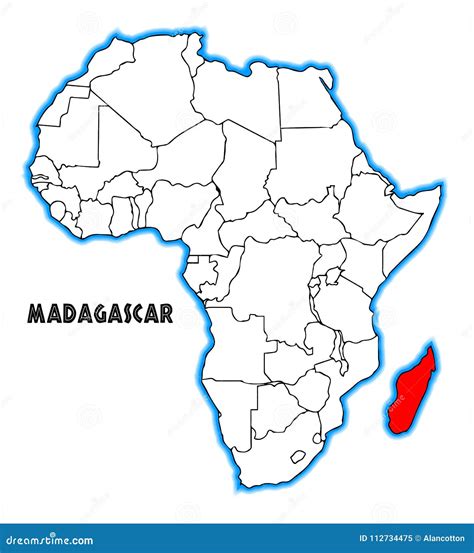 Madagascar Africa Map stock vector. Illustration of geography - 112734475