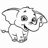 Baby Elephant Coloring Page sketch template