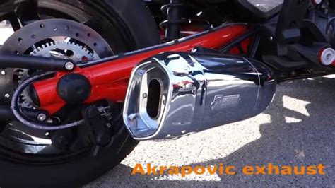 2015 Can-Am SPYDER F3 Exhaust sound Stock and Akrapovic - YouTube