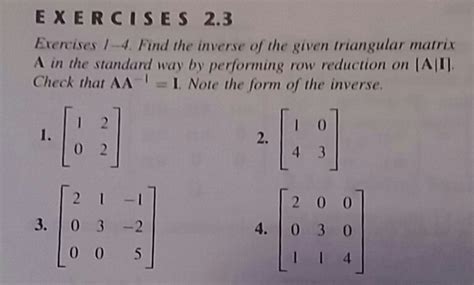 Solved Find the inverse of the given triangular matrix A in | Chegg.com