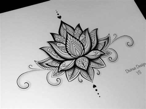 Lotus Mandala Tattoo and Stencil/Template Instant Digital | Etsy