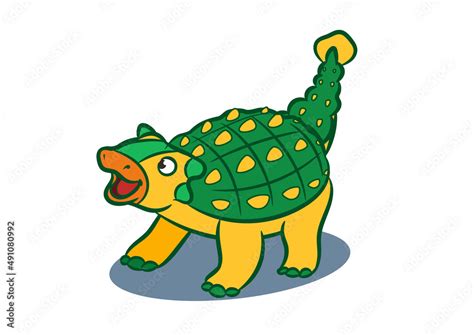 cartoon ankylosaurus illustration for children book Stock Vector ...