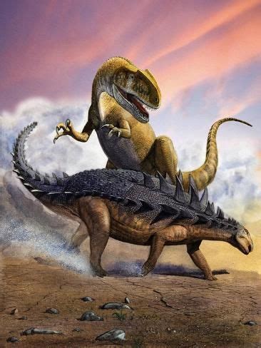 'Confronation Between a Neovenator and a Polacanthus Armored Dinosaur ...