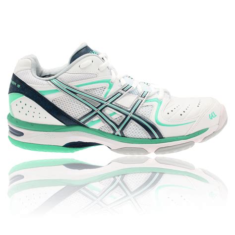 ASICS Womens GEL-NETBURNER 16 White Netball Court Sports Trainers Shoes ...