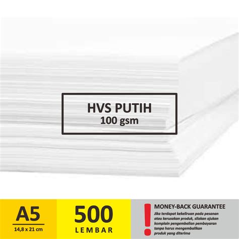 Jual KERTAS A5 HVS Putih 100 gsm 500 Lembar | Shopee Indonesia