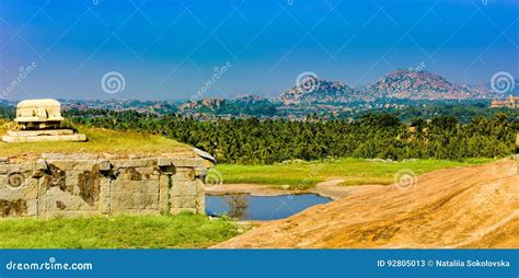 View of Hemakuta Hill Sunset Point, Hampi, India Stock Image - Image of ...