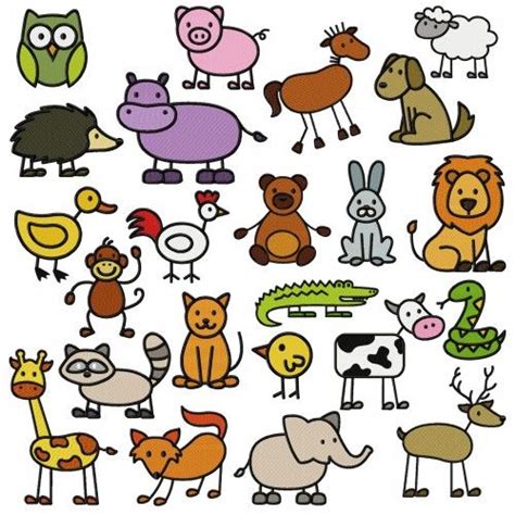 MASSIVE 23 Adorable Stick Animal Embroidery Designs Mega Pack Entire ...