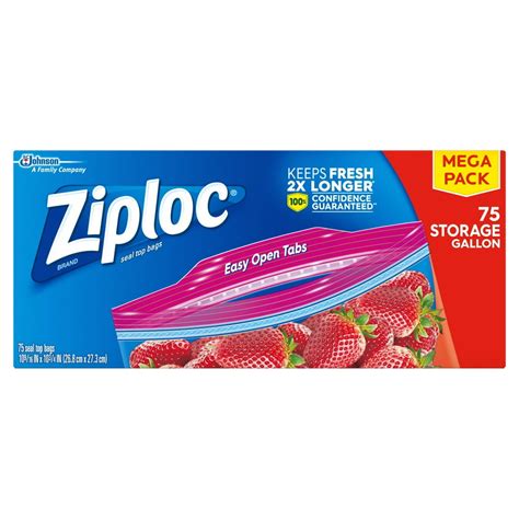 Ziploc Brand Storage Gallon Bags with Grip 'n Seal Technology, 75 Count - Walmart.com - Walmart.com