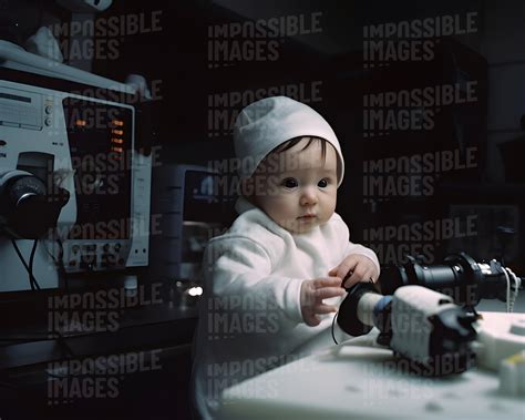 Baby scientist working on a project - Impossible Images - Unique stock images for commercial use.