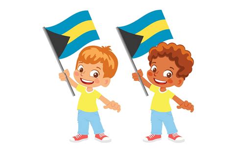 Bahamas flag in hand set (853053) | Characters | Design Bundles